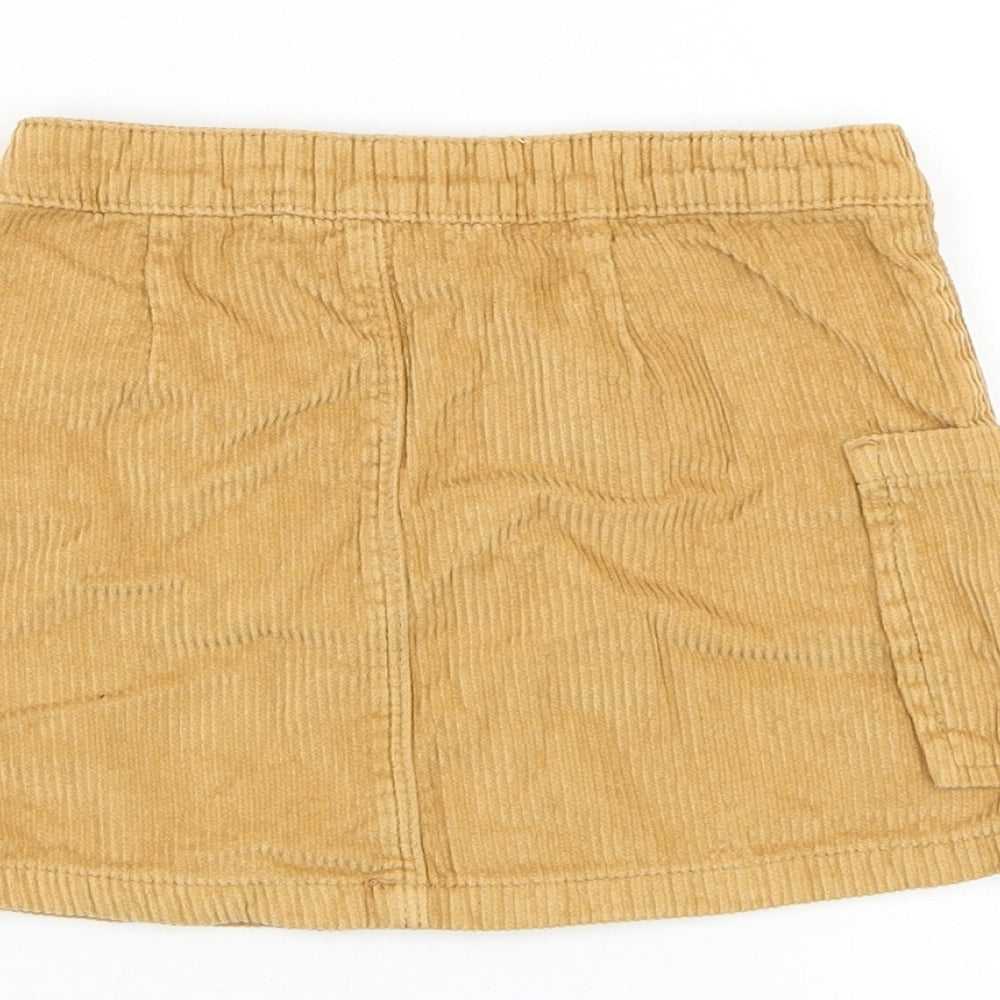 Peacocks Girls Brown Cotton A-Line Skirt Size 4-5 Years Regular Pull On
