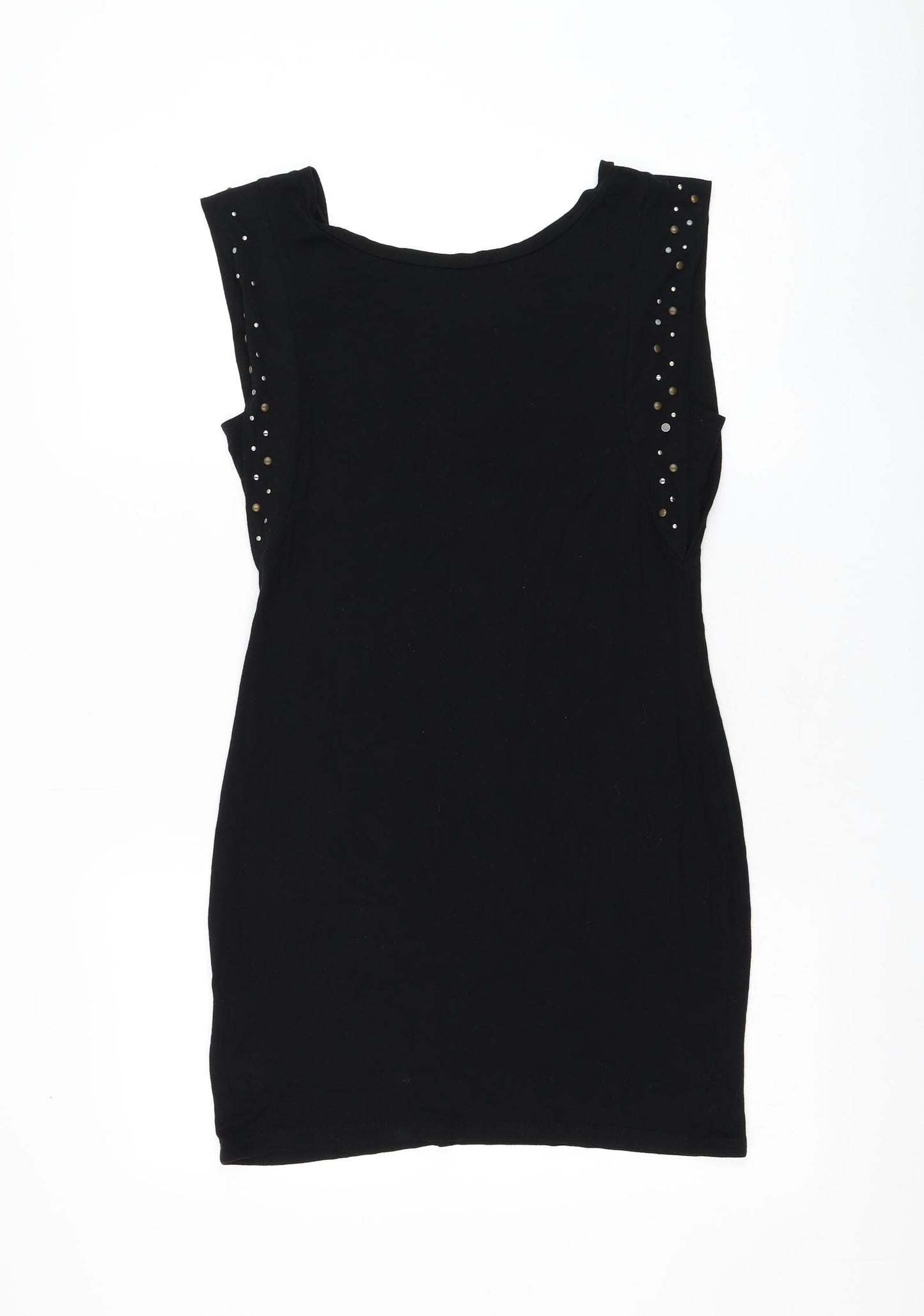 Womens UK Size 10 Warehouse Black Basic T-Shirt