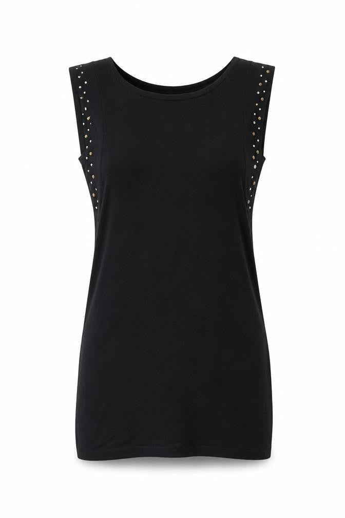 Womens UK Size 10 Warehouse Black Basic T-Shirt