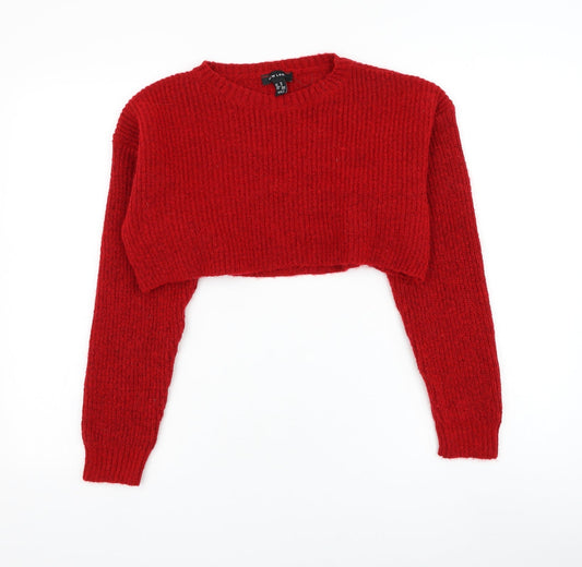 Womens UK Size M New Look Red Pullover Jumper