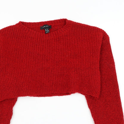 Womens UK Size M New Look Red Pullover Jumper