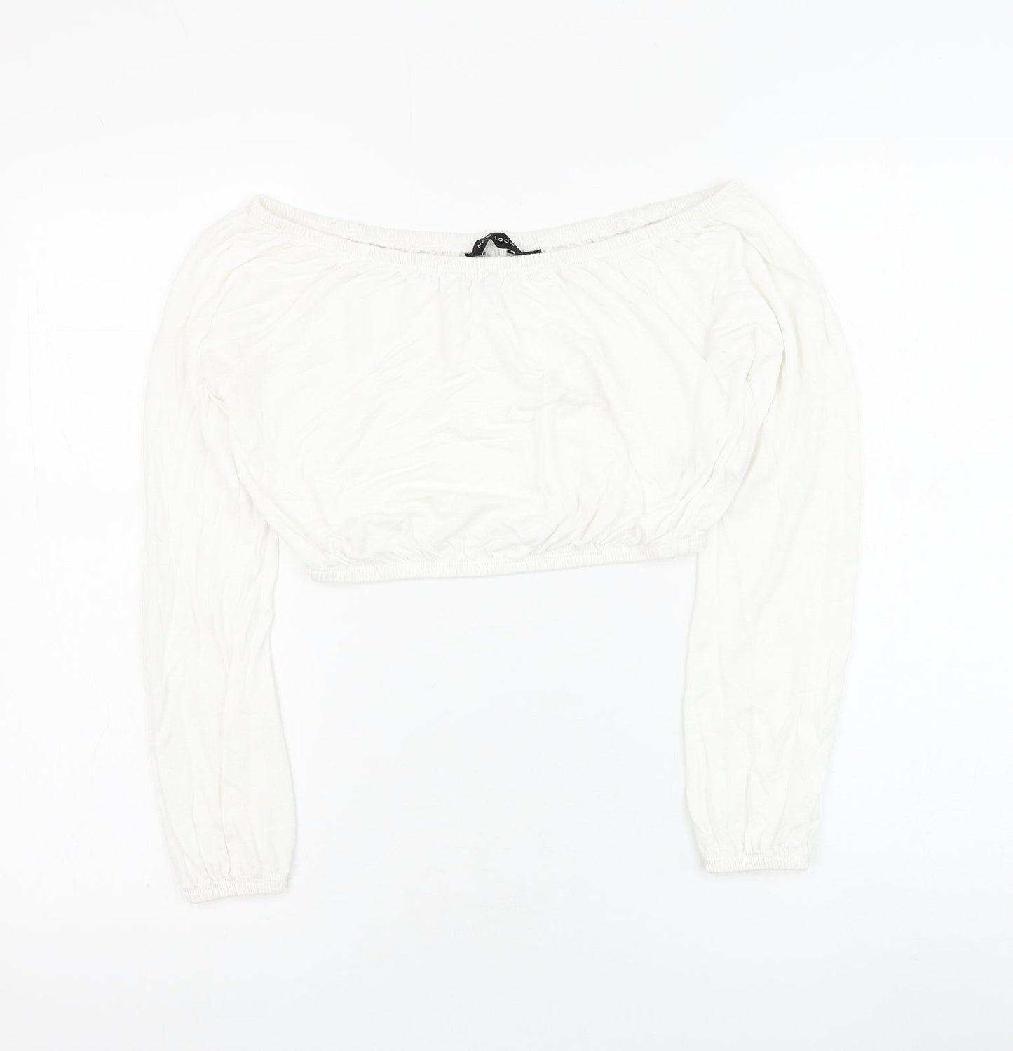 Womens UK Size 8 New Look White Cropped Blouse
