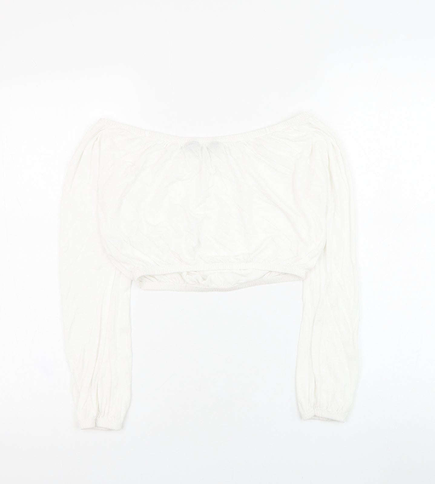 Womens UK Size 8 New Look White Cropped Blouse