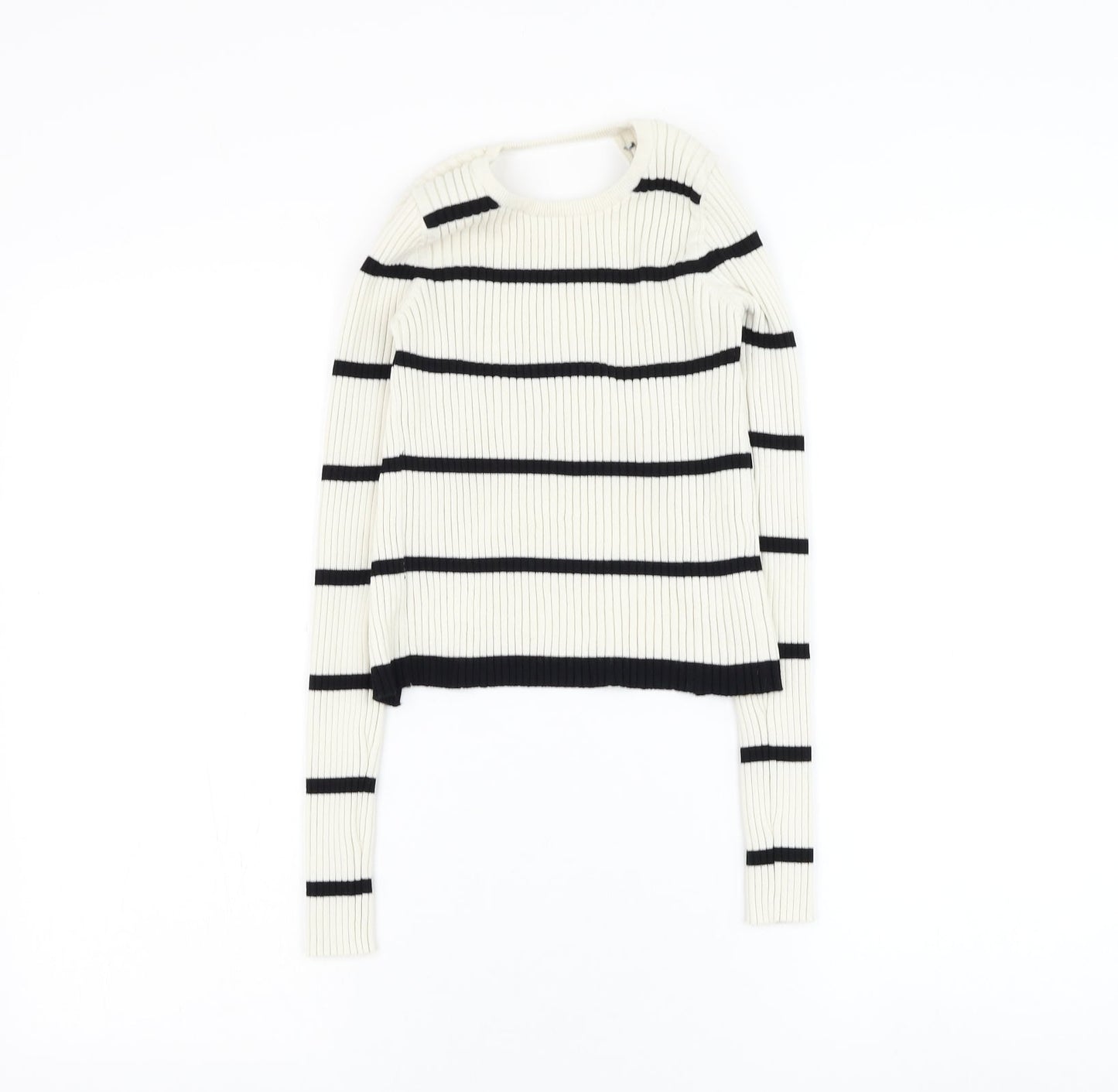 Womens UK Size S Preworn White Pullover Jumper