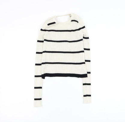 Womens UK Size S Preworn White Pullover Jumper