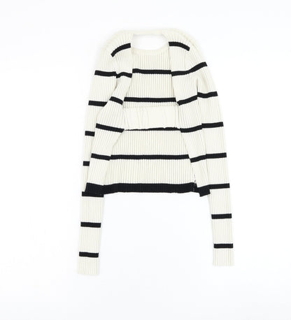 Womens UK Size S Preworn White Pullover Jumper