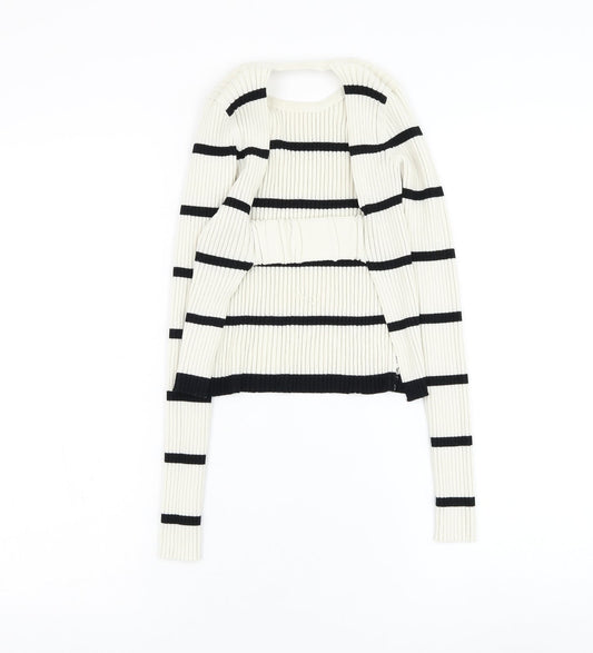 Womens UK Size S Preworn White Pullover Jumper
