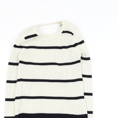 Womens UK Size S Preworn White Pullover Jumper