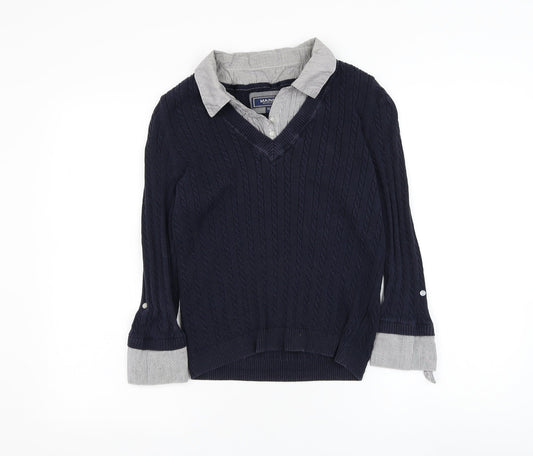 Womens UK Size 10 Debenhams Blue Pullover Jumper