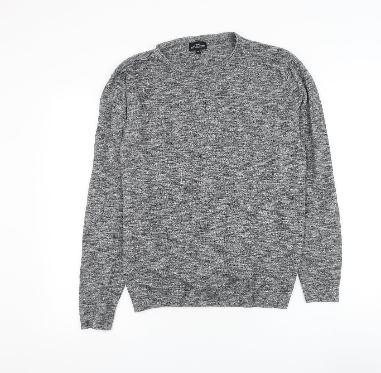 NEXT Mens Grey Round Neck Cotton Pullover Jumper Size M