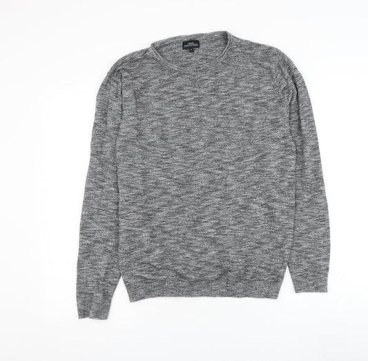 NEXT Mens Grey Round Neck Cotton Pullover Jumper Size M