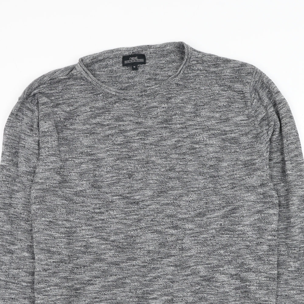NEXT Mens Grey Round Neck Cotton Pullover Jumper Size M