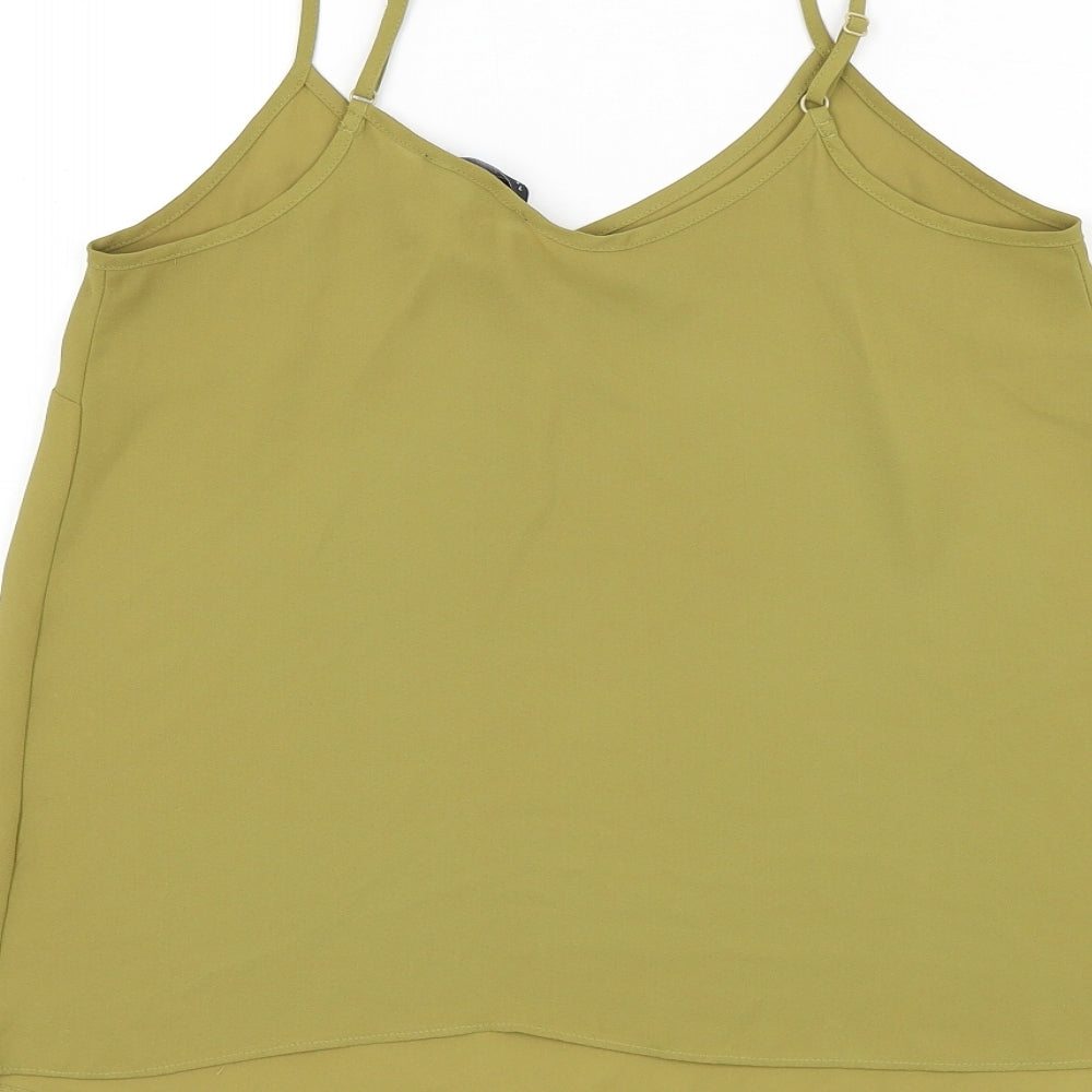 Primark Womens Green Polyester Camisole Tank Size 8 V-Neck