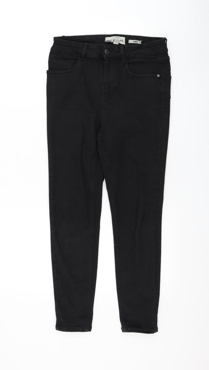 New Look Womens Black Cotton Skinny Jeans Size 10 L25 in Regular Zip
