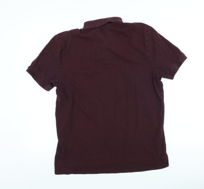 F&F Mens Red Cotton Polo Size M Collared