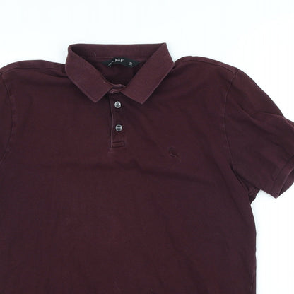 F&F Mens Red Cotton Polo Size M Collared