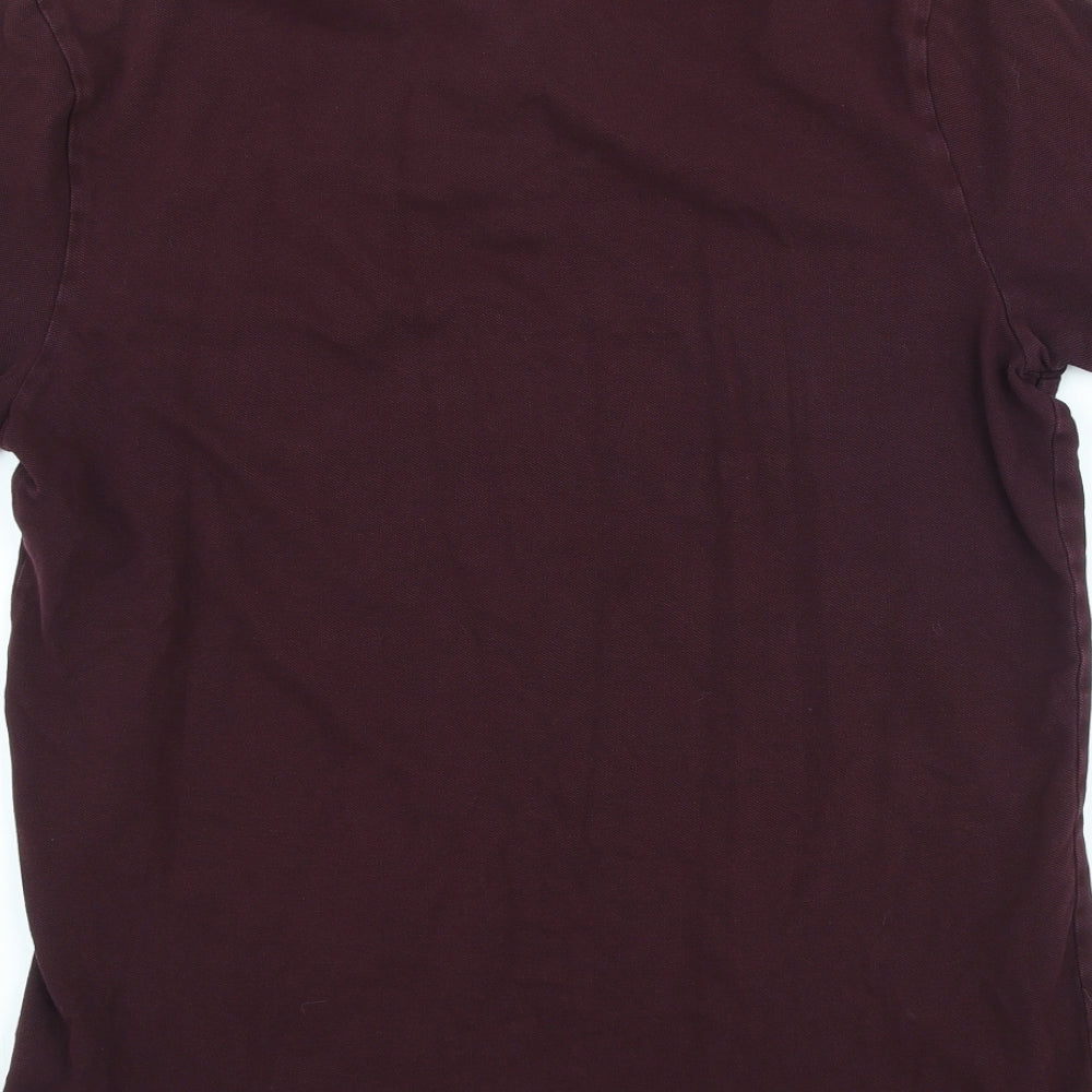 F&F Mens Red Cotton Polo Size M Collared