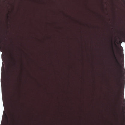 F&F Mens Red Cotton Polo Size M Collared