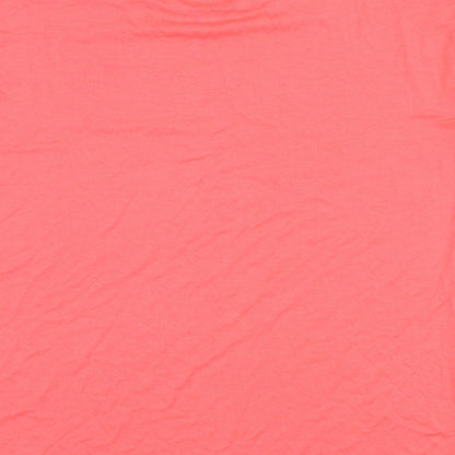 Marks and Spencer Womens Pink Viscose Basic T-Shirt Size 14 Scoop Neck