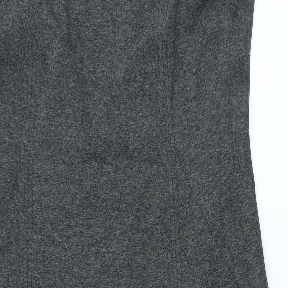 NEXT Womens Grey Polyester Sheath Size 12 Scoop Neck