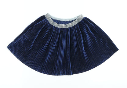 Primark Girls Blue Polyester Pleated Skirt Size 2-3 Years Regular