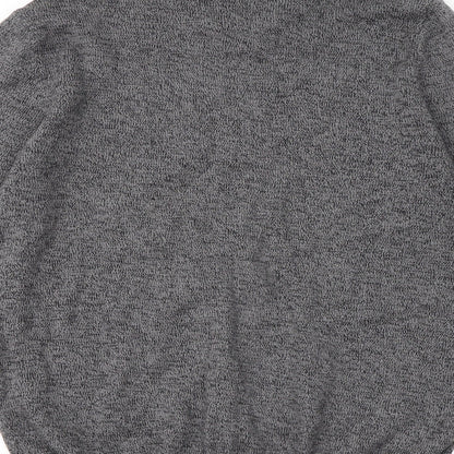 Atlantic Bay Mens Grey Round Neck Cotton Pullover Jumper Size M