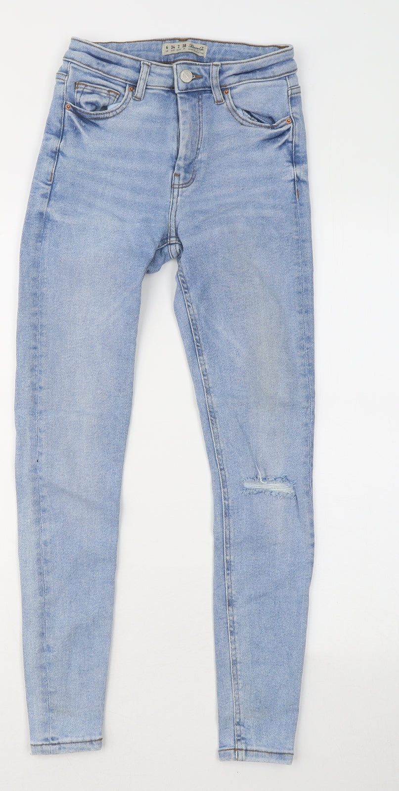 Denim & Co. Womens Blue Cotton Skinny Jeans Size 6 L26 in Regular