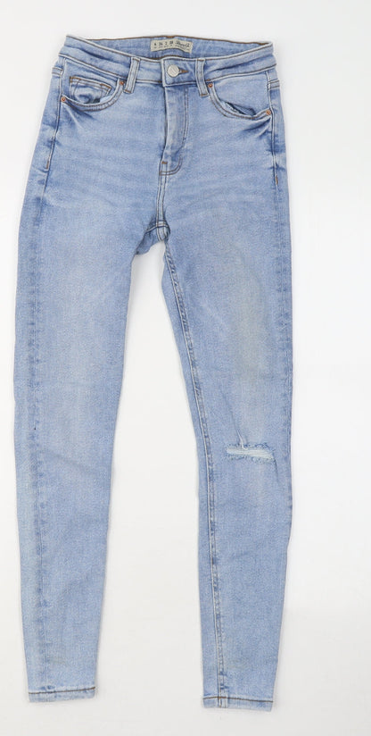Denim & Co. Womens Blue Cotton Skinny Jeans Size 6 L26 in Regular
