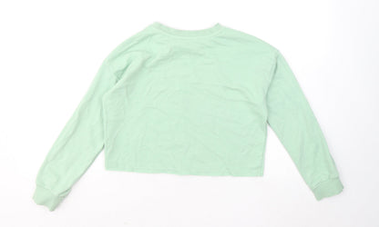 George Girls Green Cotton Pullover Sweatshirt Size 9-10 Years - I want it all Life is sweet