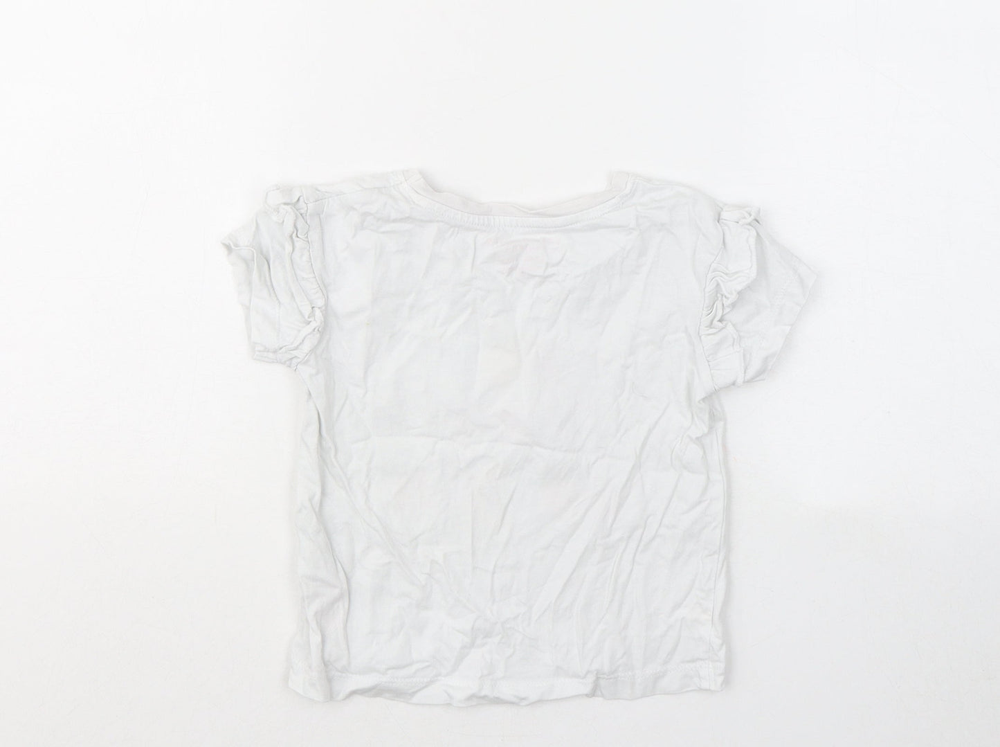 Primark Girls White Cotton Basic T-Shirt Size 4-5 Years Round Neck - You Are Golden