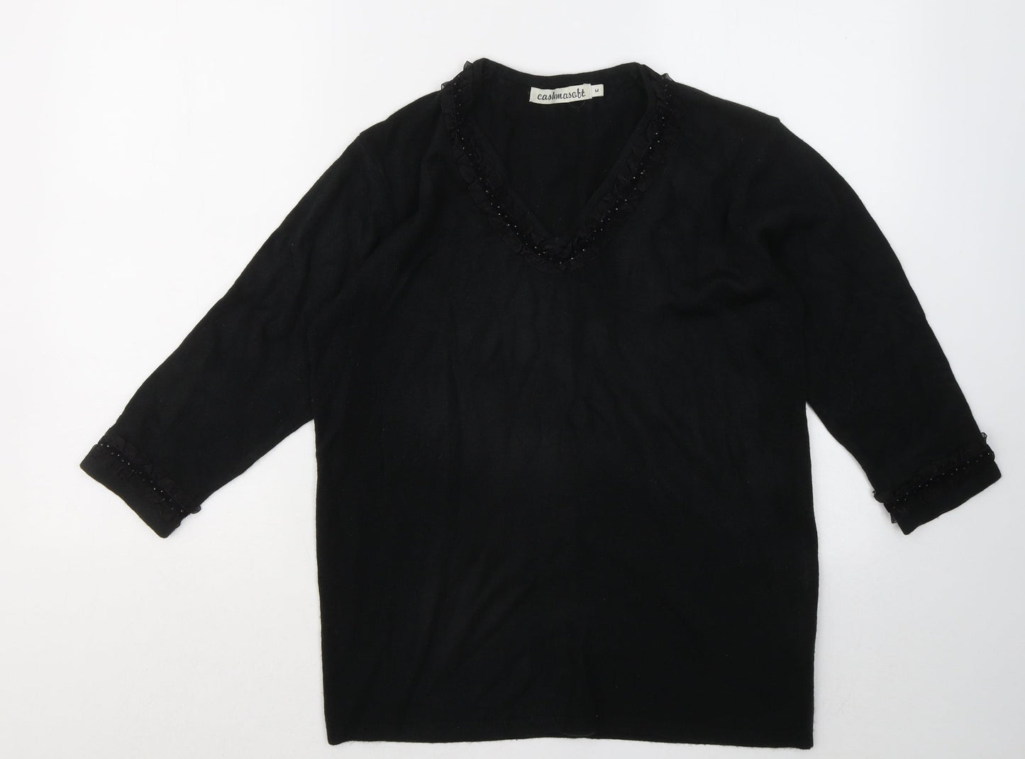 Womens UK Size M Cashmasoft Black Pullover Jumper