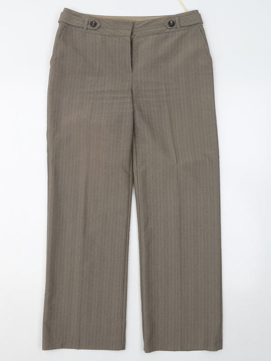 Womens UK Size 8 BHS Regular Fit  Brown Trousers