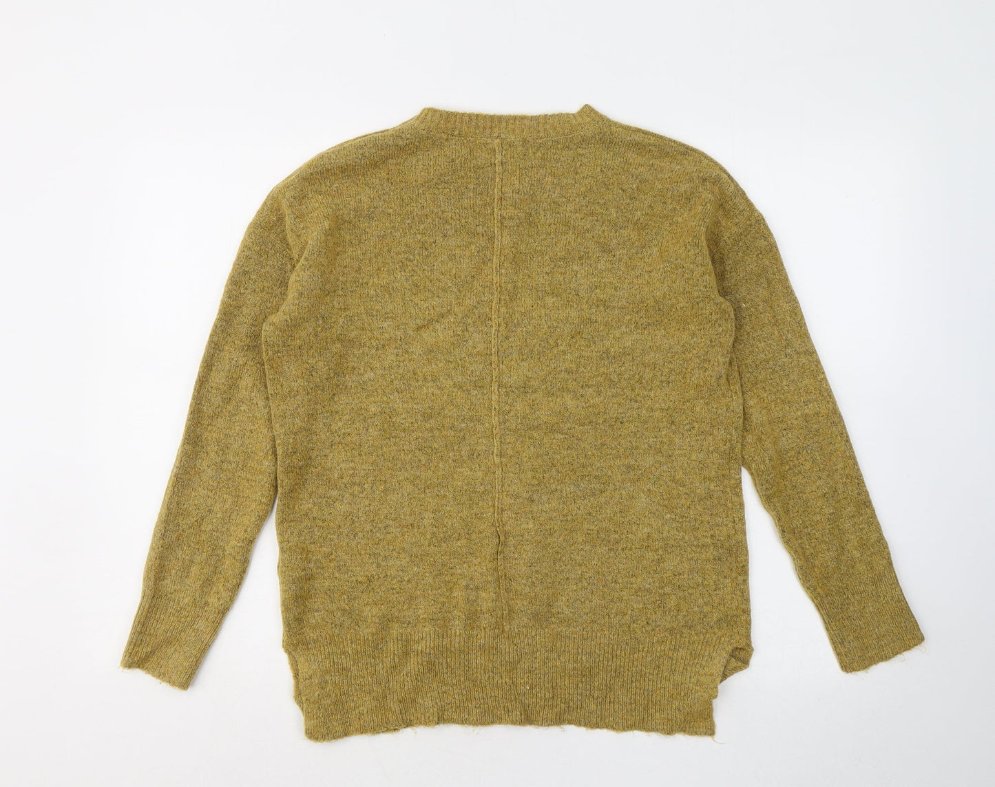 Womens UK Size S Papaya Yellow Pullover Jumper