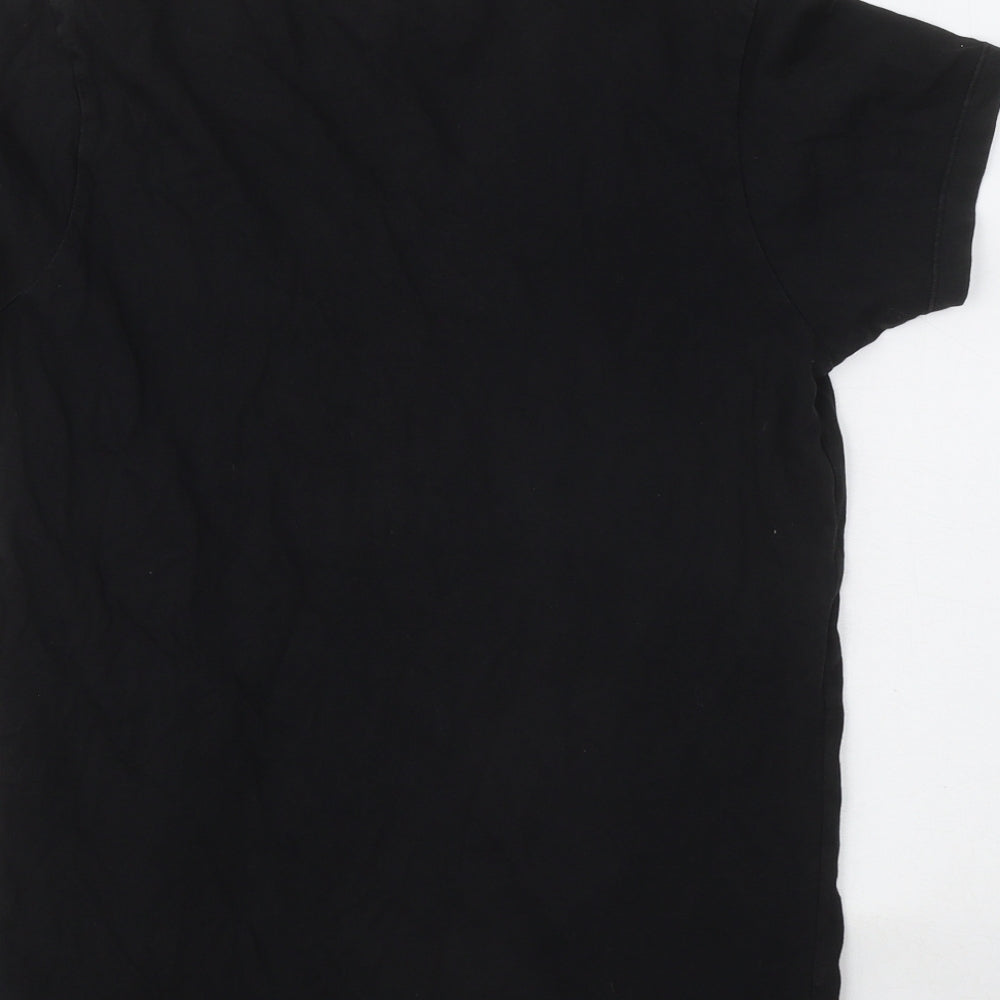 addictied Womens Black Cotton Basic T-Shirt Size S V-Neck