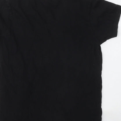 addictied Womens Black Cotton Basic T-Shirt Size S V-Neck