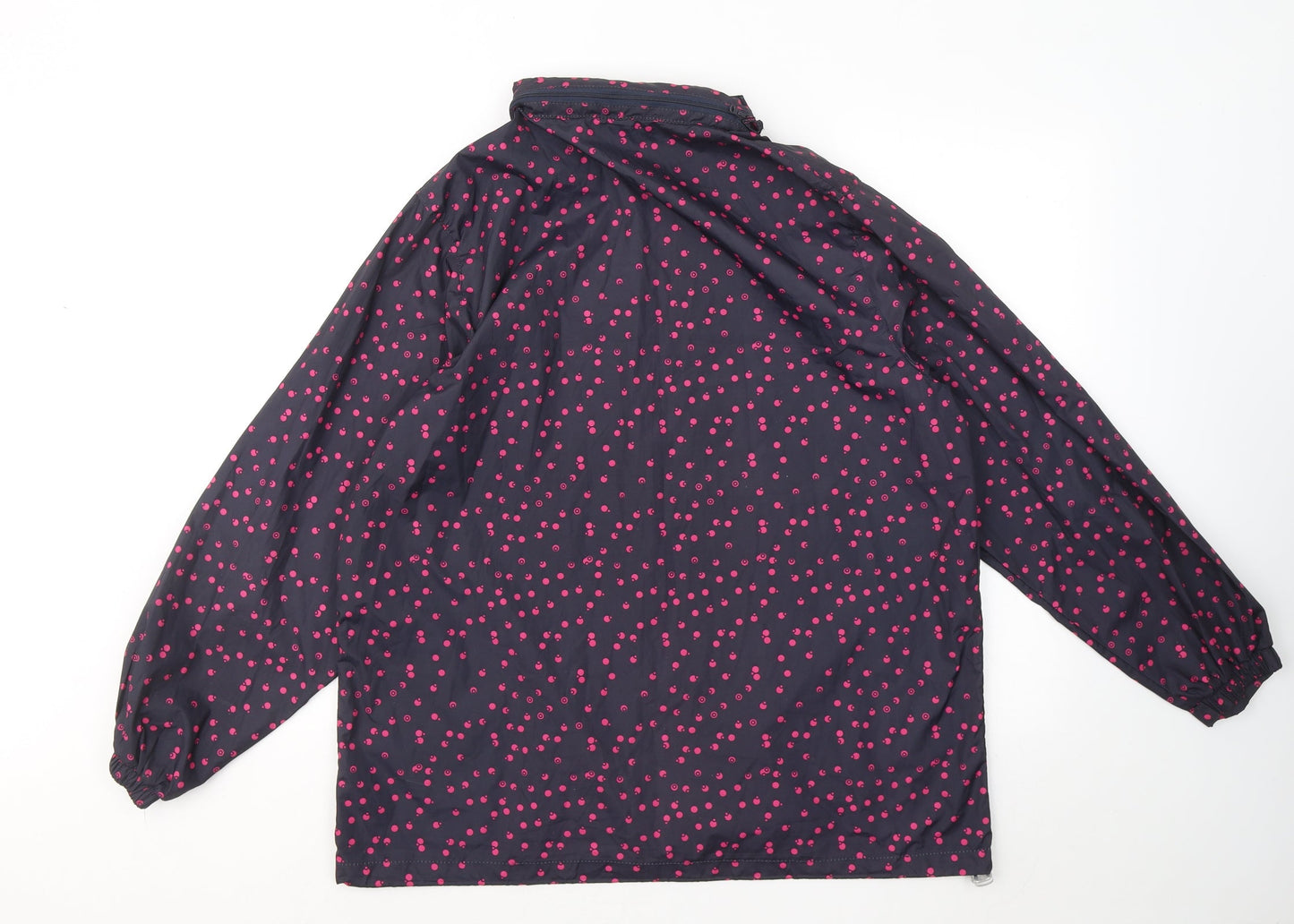 Denim & Co. Womens Blue Geometric Jacket Coat Size 14