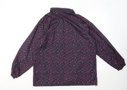 Denim & Co. Womens Blue Geometric Jacket Coat Size 14