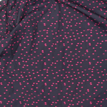 Denim & Co. Womens Blue Geometric Jacket Coat Size 14