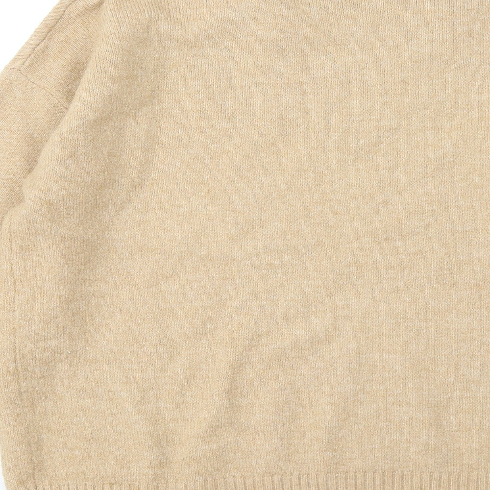George Womens Brown Mock Neck Polyester Pullover Jumper Size 8