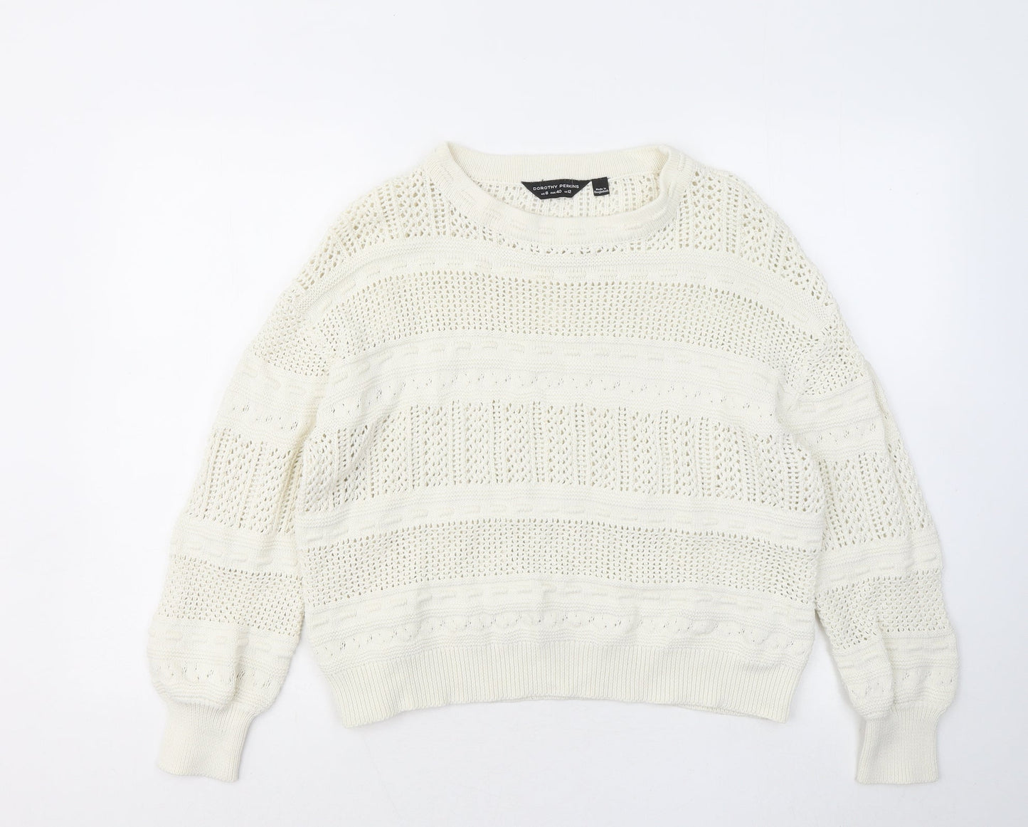 Womens UK Size 12 Dorothy Perkins White Pullover Jumper