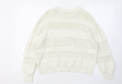 Womens UK Size 12 Dorothy Perkins White Pullover Jumper
