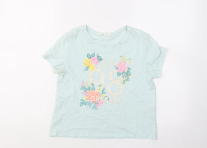 H&M Boys Blue Cotton Basic T-Shirt Size 10-11 Years Round Neck - Always Be A Dreamer 98