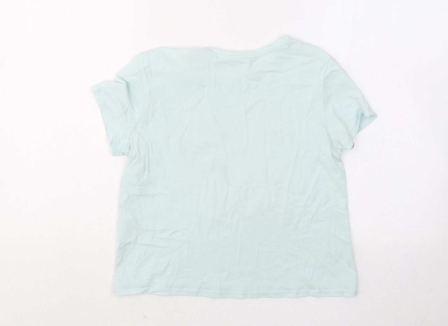 H&M Boys Blue Cotton Basic T-Shirt Size 10-11 Years Round Neck - Always Be A Dreamer 98