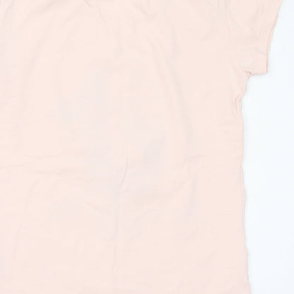 Pampella Girls Pink Cotton Basic T-Shirt Size 10 Years Crew Neck - Tik Tok