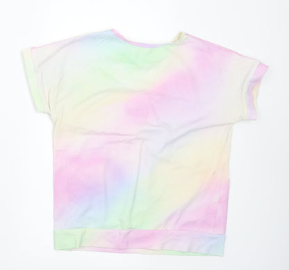 Tik Tok Girls Multicoloured Cotton Basic T-Shirt Size 11 Years Round Neck - Tik Tok