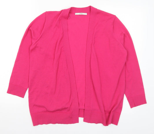 George Womens Pink V-Neck Polyester Cardigan Jumper Size M