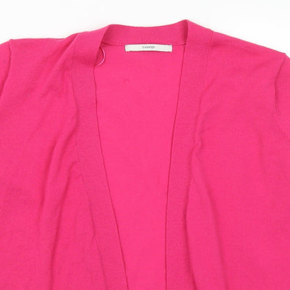 George Womens Pink V-Neck Polyester Cardigan Jumper Size M