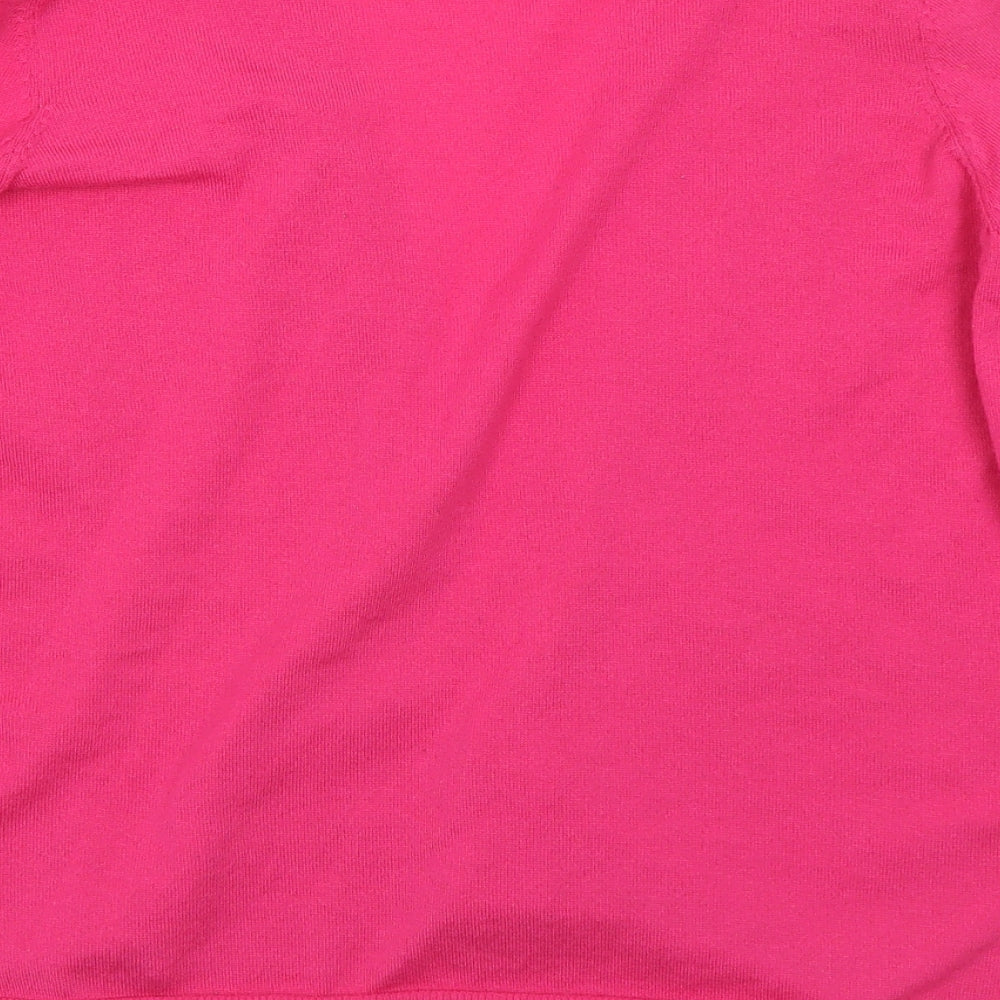 George Womens Pink V-Neck Polyester Cardigan Jumper Size M