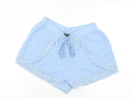 Primark Womens Blue Viscose Hot Pants Shorts Size 8 L3 in Regular