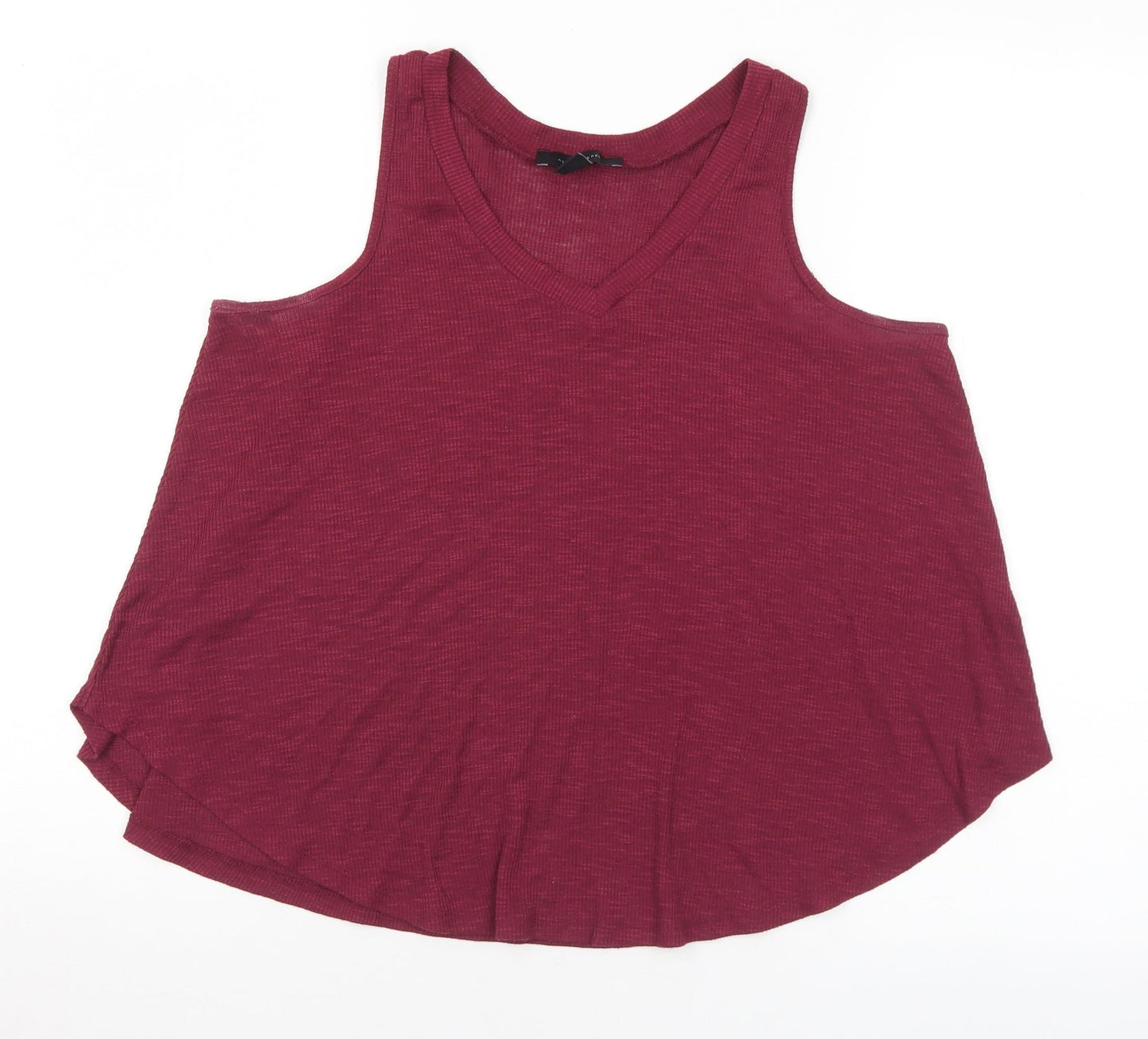 Atmosphere Womens Purple Polyester Basic Tank Size 12 V-Neck